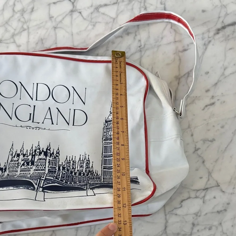 Vintage White London England Shoulder Bag